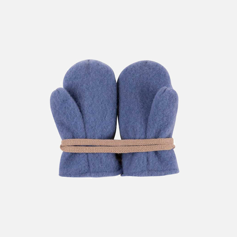 Baby & Kids Merino Wool Fleece Mittens - Smoke Blue