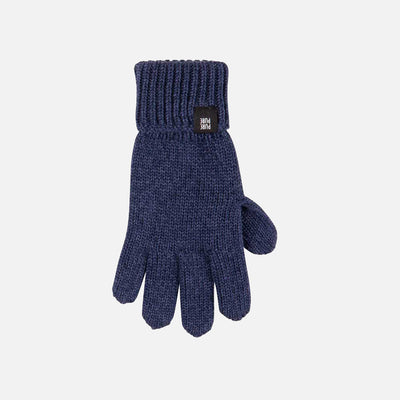 Kids Merino Wool/Cotton/Silk Gloves - Dark Blue