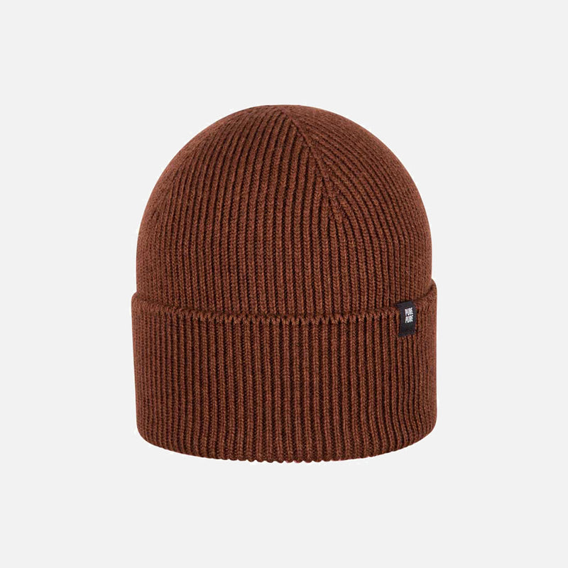 Merino Wool/Cotton/Silk Beanie - Coffee Brown