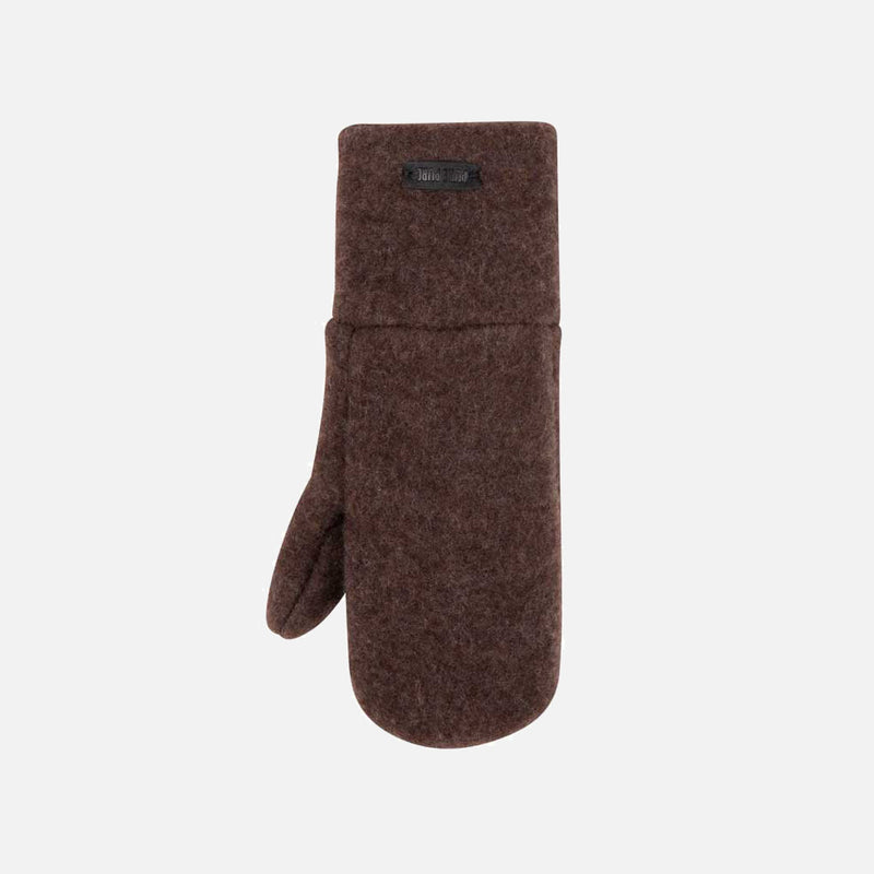 Women's Merino Wool Fleece Mittens - Dark Brown