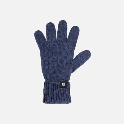 Merino Wool/Cotton/Silk Gloves - Navy Blue