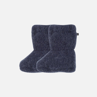 Baby Merino Wool Fleece Booties - Dark Blue