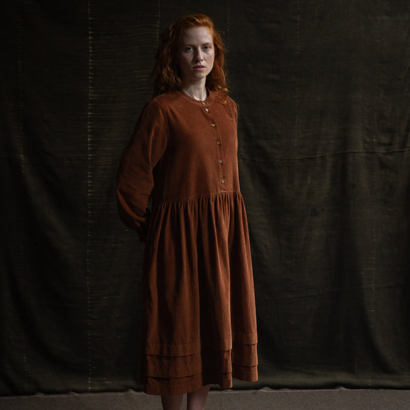 Ash Women's Dress - Cotton Corduroy - Auburn