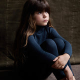 Finch Leggings - Merino Wool & Silk - Night Ocean