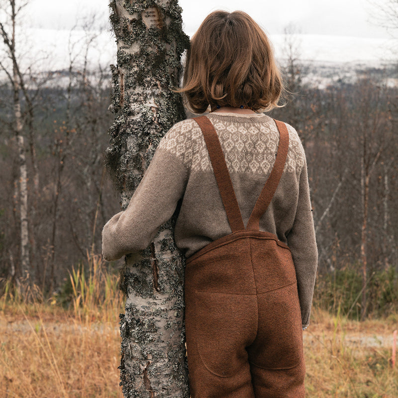 River Baby & Kids Dungarees - Boiled Merino Wool - Auburn
