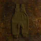Baby Merino Wool Dungarees - Seaweed