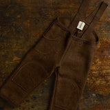 Baby & Kids Pocket Dungarees - Boiled Merino Wool - Hazelnut