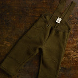 Baby & Kids Pocket Dungarees - Boiled Merino Wool - Seaweed