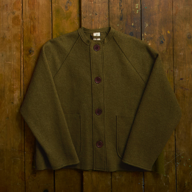 Creek Women's Jacket - Boiled Merino Wool - Seaweed