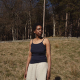 Cygnus Women's Top - Cotton Pointelle - Midnight