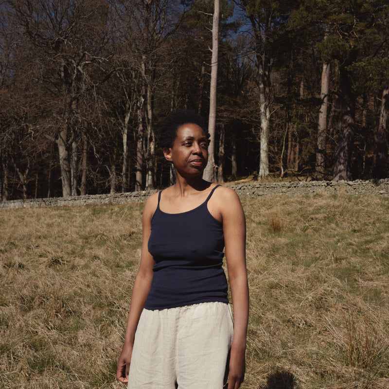 Cygnus Women's Top - Cotton Pointelle - Midnight