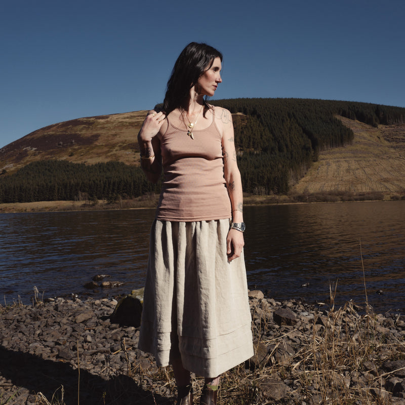 Cygnus Women's Top - Cotton Pointelle - Peony