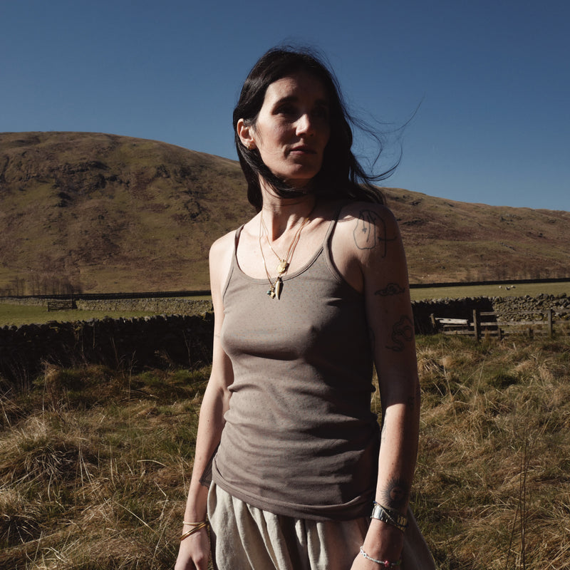 Cygnus Women's Top - Cotton Pointelle - Timber