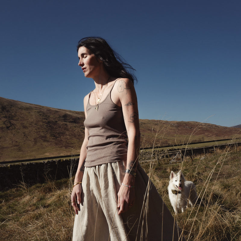 Cygnus Women's Top - Cotton Pointelle - Timber