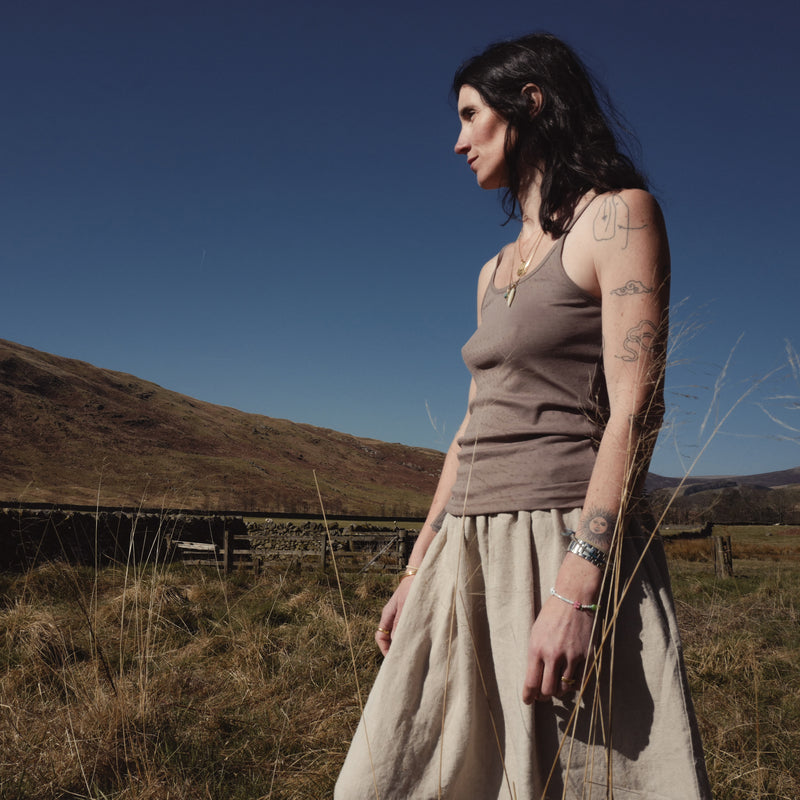 Cygnus Women's Top - Cotton Pointelle - Timber