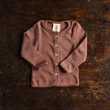 Dove Baby Cardigan - Merino Wool & Silk - Russet