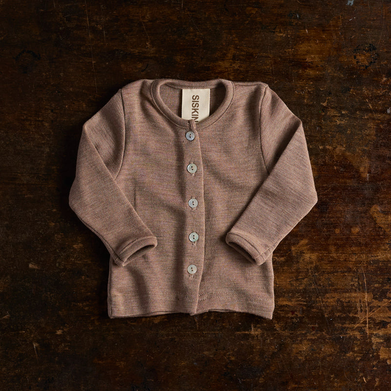 Dove Baby Cardigan - Merino Wool & Silk - Warm Driftwood