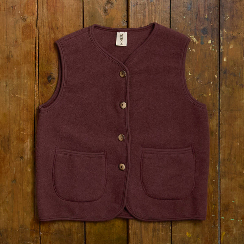 Eider Women’s Vest - Merino Wool Fleece - Fig