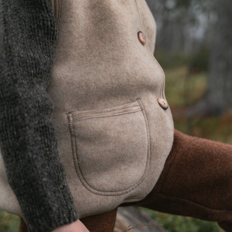 Falcon Baby & Kids Vest - Merino Wool Fleece - Sandstorm