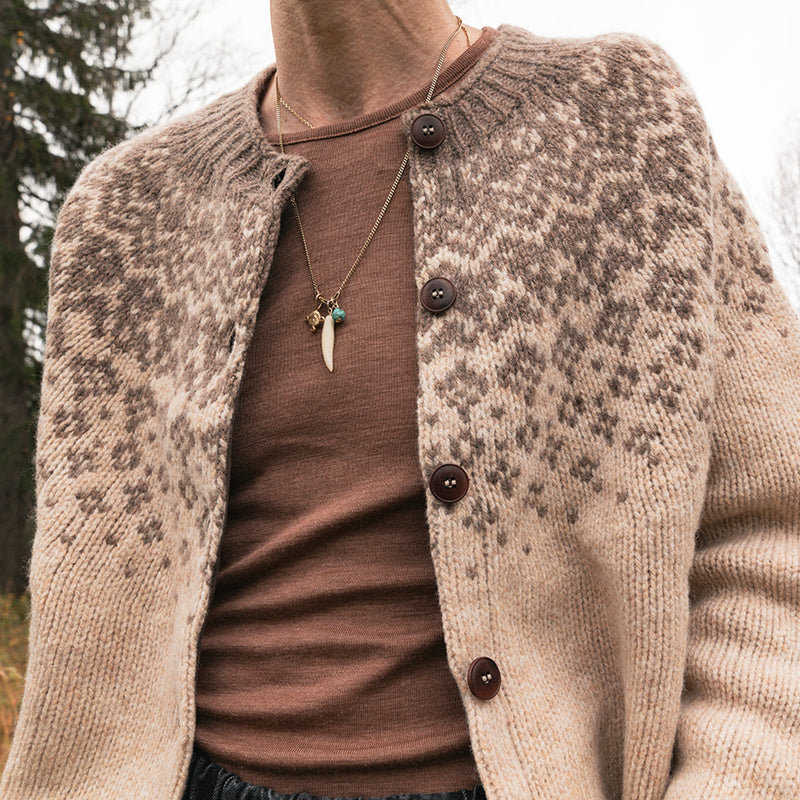 Fauna Women's Cardigan - Lambswool - Mallow