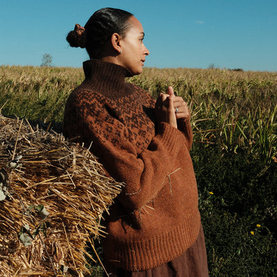 Fauna Women's Rollneck Sweater - Lambswool - Nutmeg