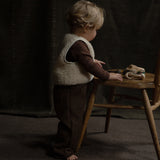 Fawn Baby Vest - Wool Teddy Fleece - Oatmeal