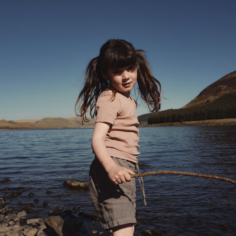 Smew Top - Cotton Pointelle - Peony