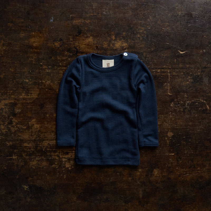 Lark Top & Finch Leggings Baby Set - Merino Wool & Silk - Night Ocean