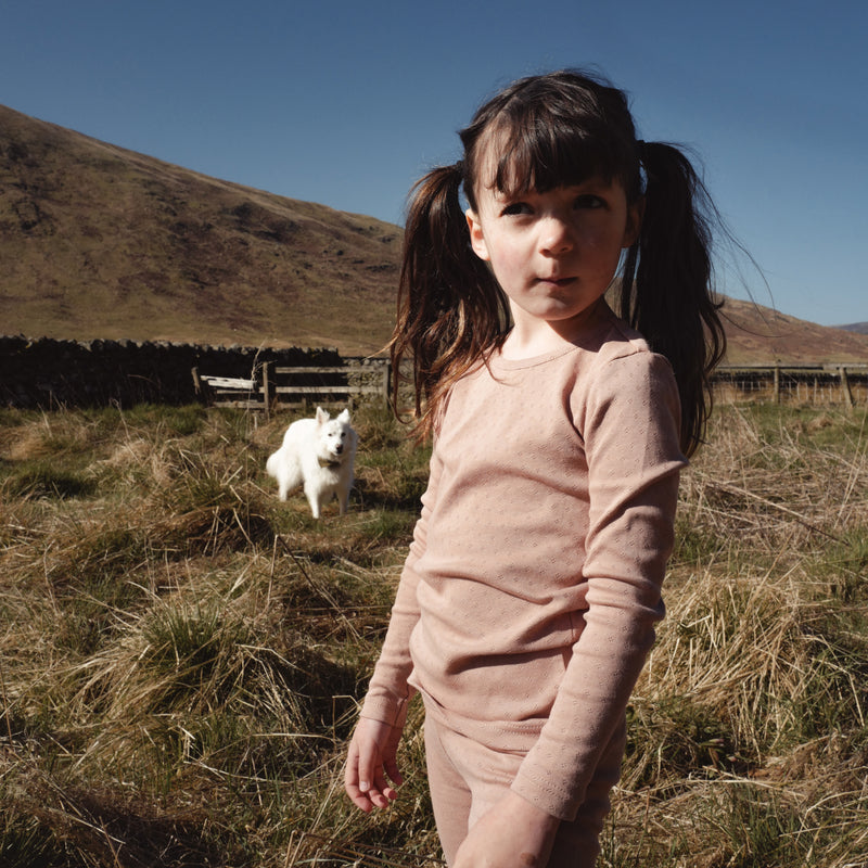 Lark Top - Cotton Pointelle - Peony