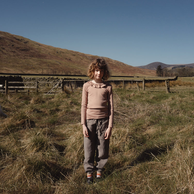 Wren Top - Cotton Pointelle - Peony