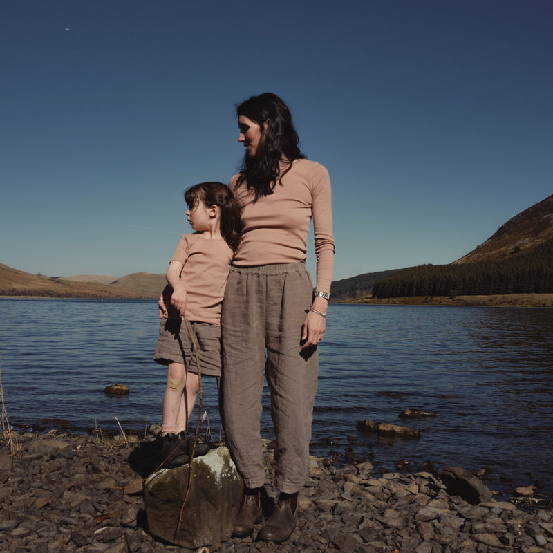 Smew Top - Cotton Pointelle - Peony