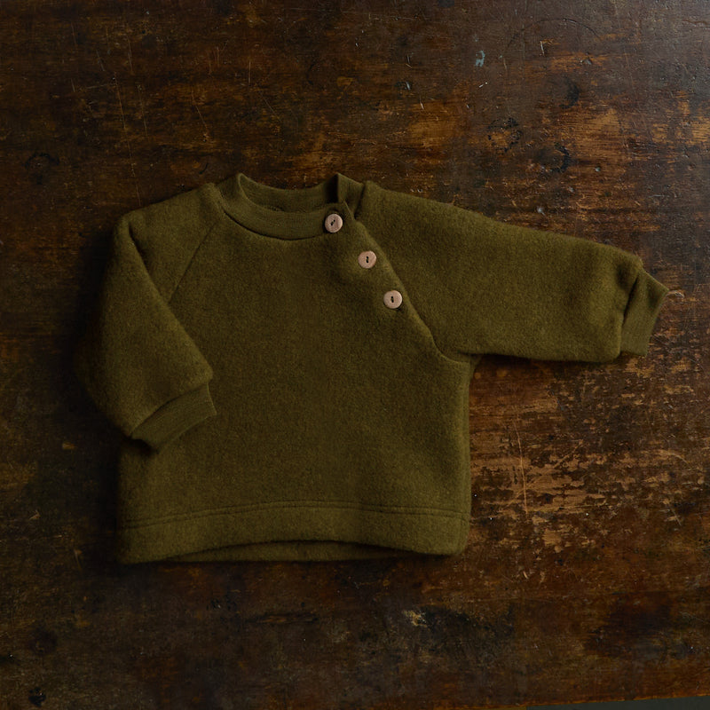 Puffin Baby & Kids Sweater - Merino Wool Fleece - Seaweed