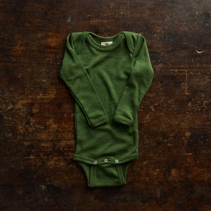 Robin Baby Body - Merino Wool & Silk - Forest