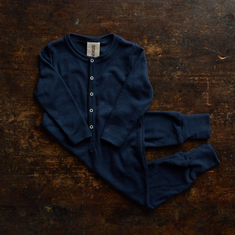 Serin Baby & Kids Pyjamas - Merino Wool & Silk - Night Ocean