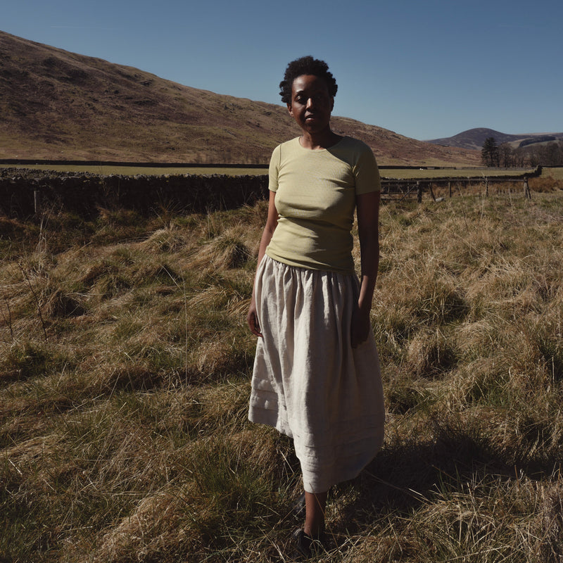 Smew Women's Top - Cotton Pointelle - Celadon