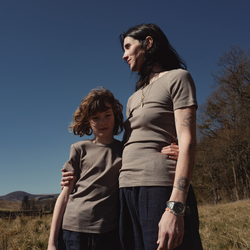 Smew Women's Top - Cotton Pointelle - Timber