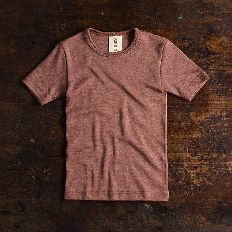 Smew Kids Top - Merino Wool & Silk - Russet