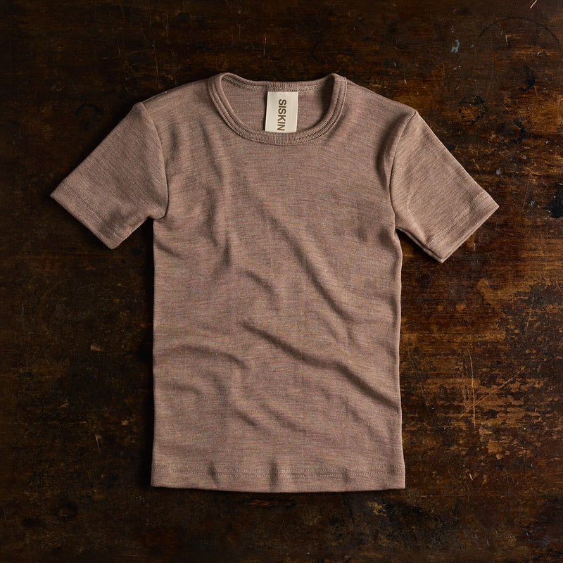 Smew Kids Top - Merino Wool & Silk - Warm Driftwood