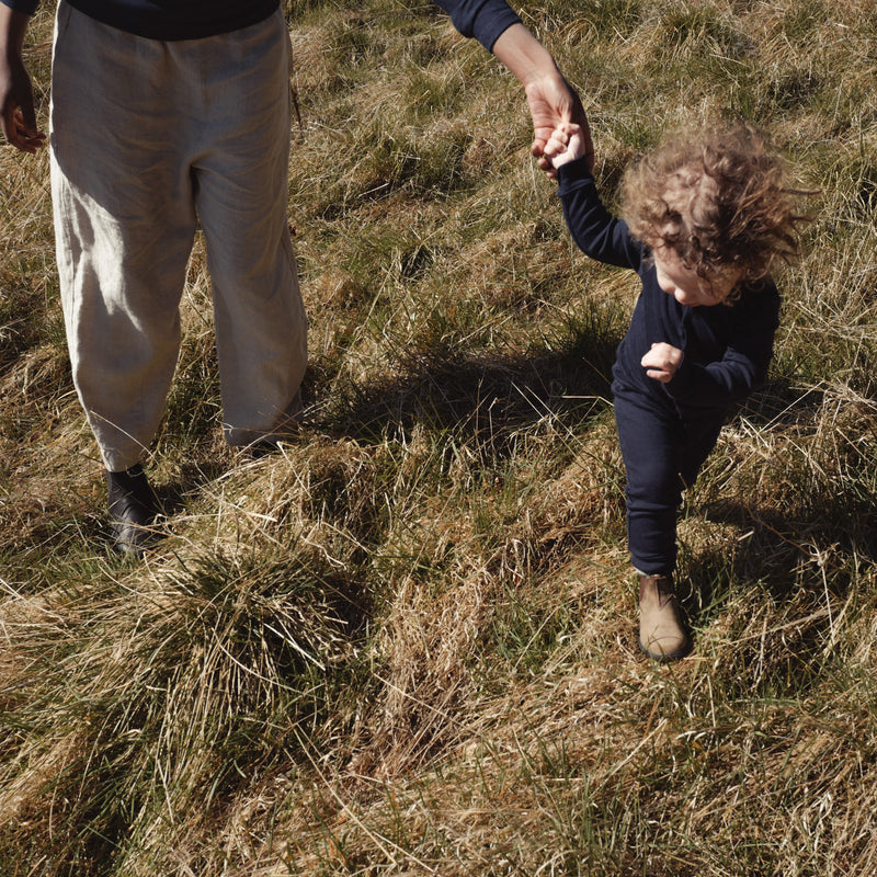 Stork Baby Pyjamas - Cotton Pointelle - Midnight