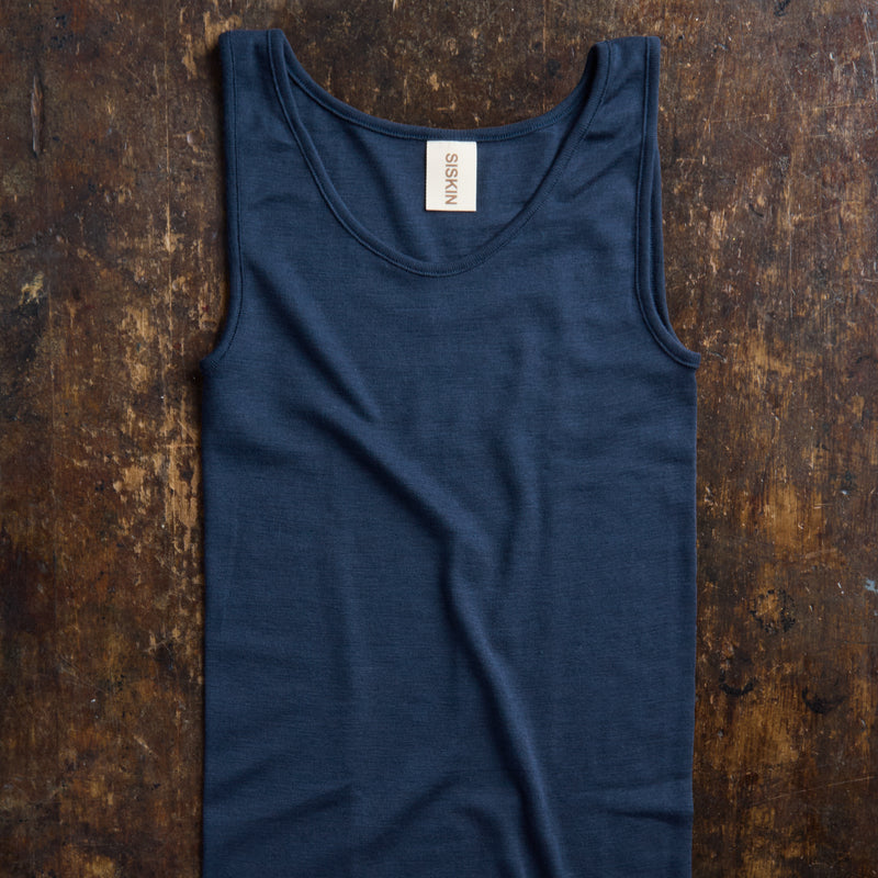 Swift Women’s Top - Merino Wool & Silk - Night Ocean