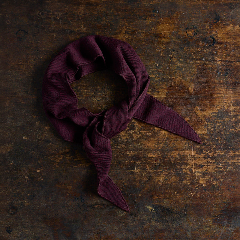 Women's Merino Wool Rib Tie Scarf- Mulberry Melange