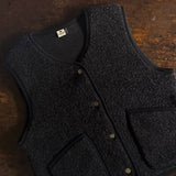 Women's Wool Teddy Fleece Cropped Vest - Black