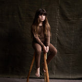 Finch Leggings - Wool/Silk Pointelle - Pecan