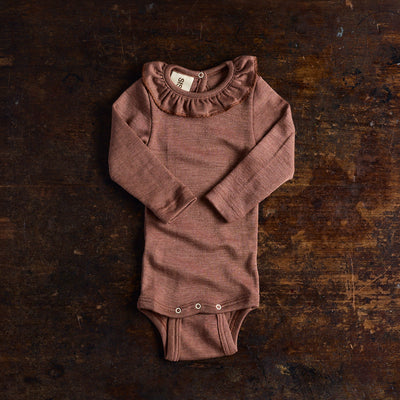 Wren Baby Body - Merino Wool & Silk - Russet