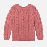 Alpaca Cable Sweater - Pink Coral