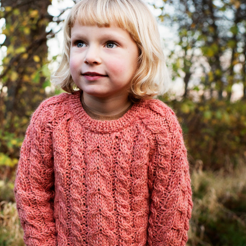 Alpaca Cable Sweater - Pink Coral