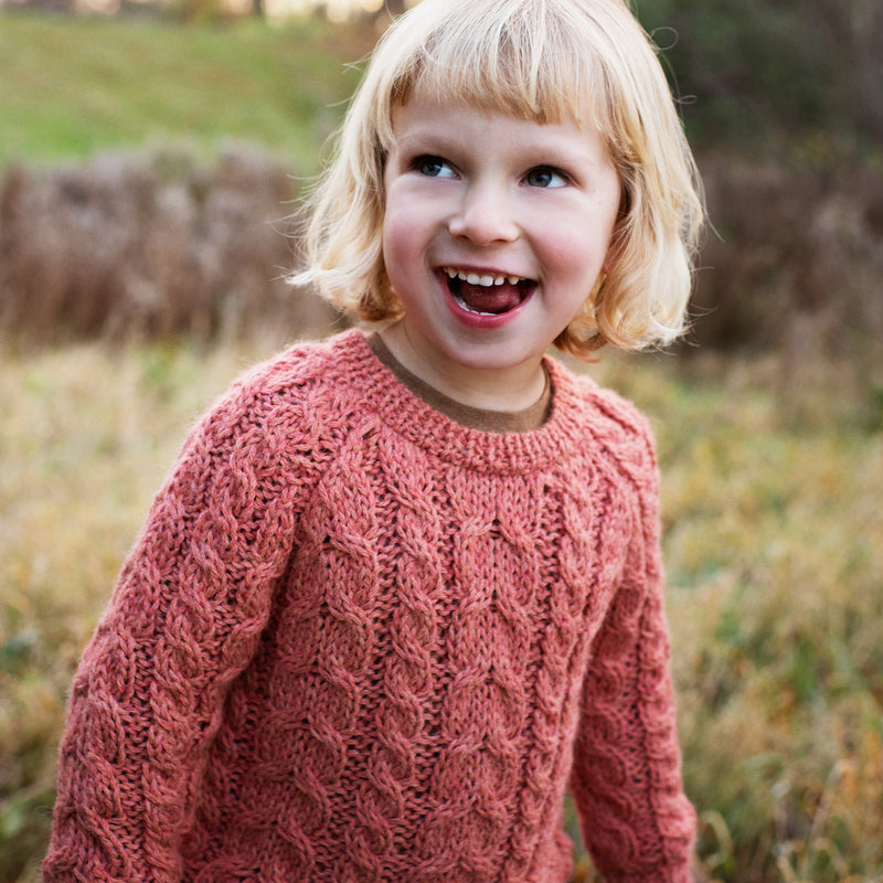 Alpaca Cable Sweater - Pink Coral