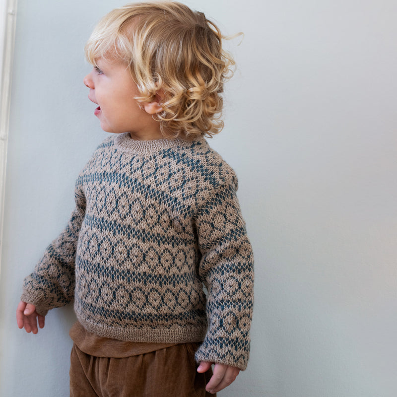 Alpaca Pattern Sweater - Dark Reef