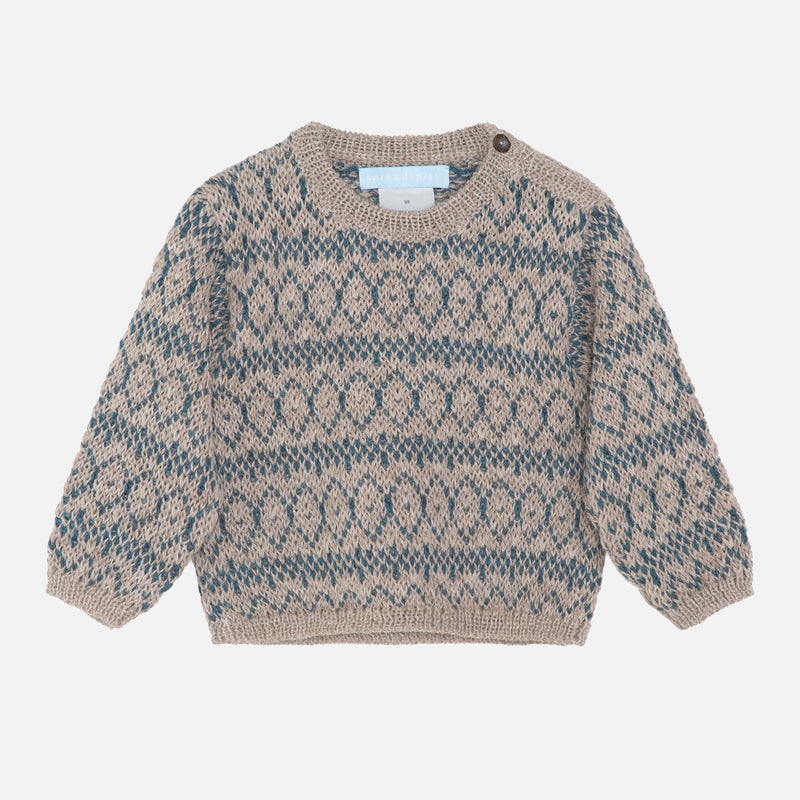 Alpaca Pattern Sweater - Dark Reef