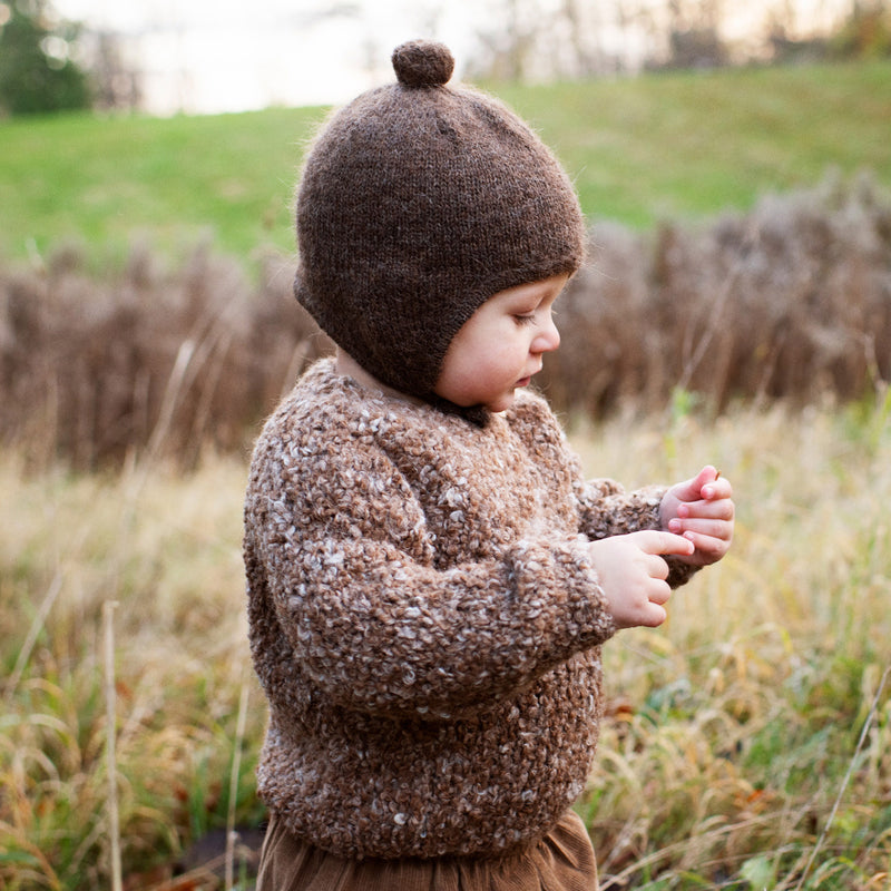 Baby Suri Alpaca Bonnet - Pine Cone